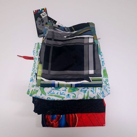 Assorted Swim Board Shorts Boys LARGE 12-14 Surf Beach Vacation Travel Lot of 4
